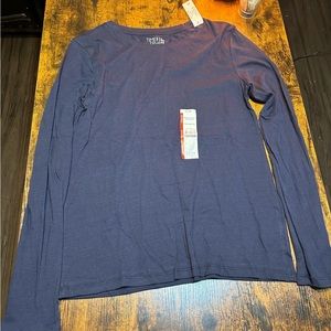 Time and Tru navy blue long sleeve shirt relaxed fit s/ch 4-6